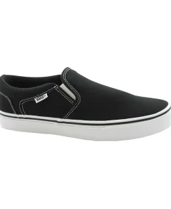 VANS ASHER SEQ1871 nero bianco scarpe uomo sneakers tessuto slip on