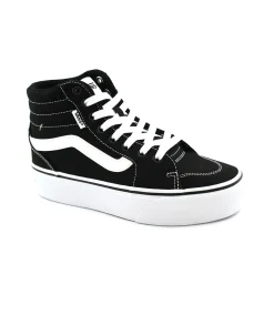 VANS FILMORE HI PLATFORM M71871 black white nero scarpe donna sneakers lacci tessuto