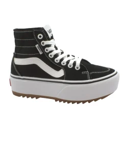VANS FILMORE HI TAPERE LGBLK1 canvas black nero scarpe donna sneakers lacci tessuto platform
