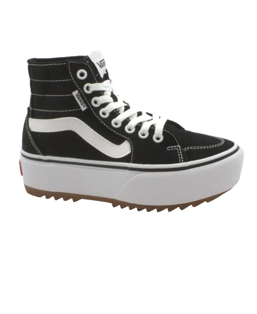 VANS FILMORE HI TAPERE LGBLK1 canvas black nero scarpe donna sneakers lacci tessuto platform