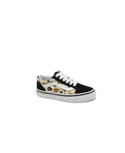 VANS OLD SKOOL CYVYS81 leopard black nero scarpe bambina sneakers lacci leopardato