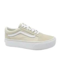 VANS OLD SKOOL PLATFORM RGJ921 rainy day beige scarpe ragazza sneakers lacci tessuto