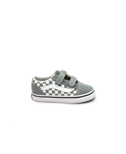 VANS OLD SKOOL V RCEPO1 color theory checkerboard azzurro verde bambino sneakers strappi scacchi