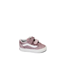 VANS OLD SKOOL V RCFSL1 rose gold glitter scarpe bambina sneakers strappi