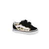 VANS OLD SKOOL V 9RCYS81 leopard black nero scarpe bambina sneakers strappi leopardato