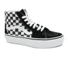VANS SK8-HI PLATFORM KNQXH1 checkerboard white scarpe donna sneakers lacci tessuto