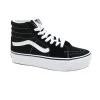 VANS Sk8-Hi PLATFORM TKN6BT1 black white nero scarpe donna sneakers lacci tessuto