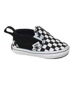 VANS SLFB71 SLIP ON V CRIB black white nero scarpe snakers bambino culla elastico slip on