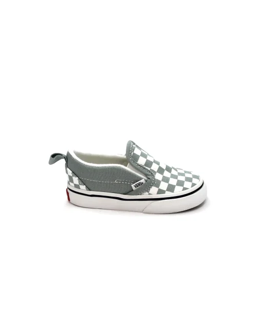 VANS SLIP-ON V D0TEPO1 color theory checkerboard azzurro scacchi bambino sneakers slip on elastico