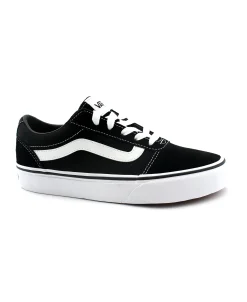 VANS WARD UNIJU1 black white nero scarpe donna sneakers lacci tessuto