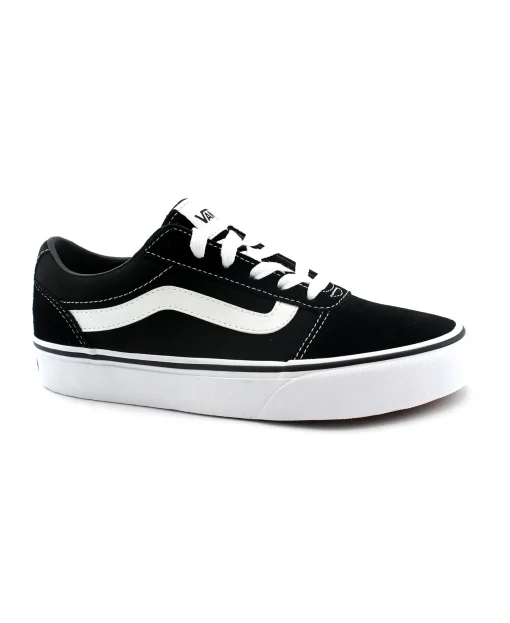 VANS WARD UNIJU1 black white nero scarpe donna sneakers lacci tessuto