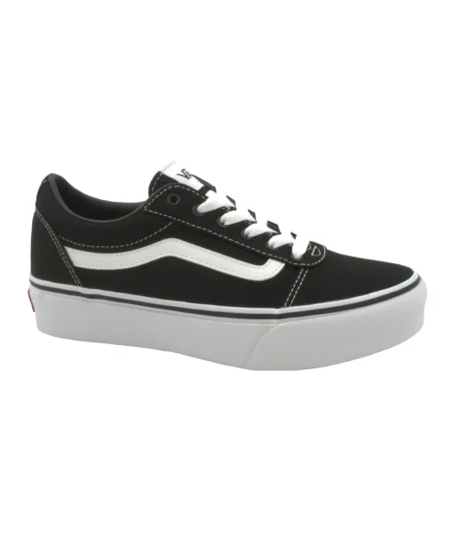 VANS WARD PLATFORM UV1871 black white nero scarpe ragazza sneakers lacci tessuto